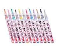 SEWACC Rotuladores para Uñas 12 Colores Bolígrafo para Esmalte de Uñas para Decoración Punta Fina para Dibujo y Punteo Kit de Herramientas Uso Profesional y DIY
