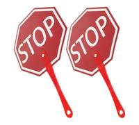 SEWACC Señales de Stop Portátiles de Plástico con Mango Ergonómico, 2 Unidades, Material Escolar para Aula, Herramientas Interactivas para Profesores y Participación Estudiantil