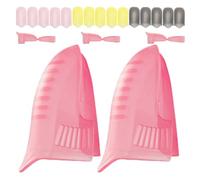 SEWACC Set de 20 Piezas Clips Quitaesmalte Gel Ajustables para Dedos, Pinzas para Uñas Tamaño Viaje en 4 Colores (rosado Intenso, Rosa Cereza, Gris Translúcido, Amarillo Translúcido)