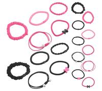 SEWACC Set de Coleteros Elásticos para Mujer y Niñas 20 Piezas Color Rosa Pastel Diseño de Lazo y Perlas Gomas para Coleta Suaves Que No Dañan el Cabello Accesorios Versátiles para
