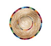 SEWACC Sombrero de Paja Trenzada para Mascotas, Estilo Mexicano, Ajustable y Transpirable, Protección Solar Beige para Camping y Actividades al Aire Libre, Talla S