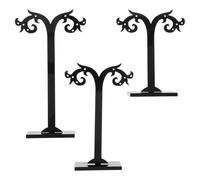 SEWACC Soporte Acrílico para Pendientes en Forma de Cuerno de Cabra Negro, 6 Piezas, Organizador de Joyas Multifuncional para Exhibición y Almacenamiento en Mostrador, Adecuado