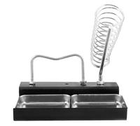 SEWACC Soporte para Soldador Doble Base Estable, Desmontable y Portátil, Estación de Soldadura Práctica para Escritorio, Protección contra Quemaduras, Uso Profesional en Taller