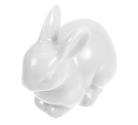 SEWACC Tapas de Pernos para Inodoro de Cerámica Blanca, Decoración Baño Diseño de Conejo, Tamaño Grande 8x5x7 Cm, 2 Piezas, Accesorios Hogar Funcionales y Decorativos