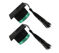 SEWACC Tapones para Botellas de Vino Verde, 2 Piezas de Fieltro Ligero con Forma de Birrete de Graduación para Decorar Botellas en Fiestas de Graduación