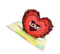 SEWACC Tarjeta de Felicitación 3D para Día de San Valentín Postal de Bendición Diseño Pop-Up de Corazones Surtido de Tarjetas DIY de Papel Resistente para Obsequio y Ocasión Especial