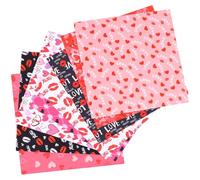 SEWACC Tela para Coser San Valentín 8 Piezas 50x50 Cm Estampado de Corazones, Patchwork Multifunción para Manualidades DIY y Costura Decorativa