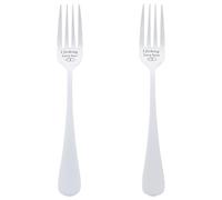 SEWACC Tenedores de Acero Inoxidable para Postre y Ensalada, Set 2 Piezas para San Valentín, Tenedores Metálicos Domésticos Mango Largo Ergonómico, Utensilios Cocina Resistentes