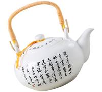 SEWACC Tetera China Retro de Cerámica de Color Claro con Diseño de Bambú y Tinta, Ligera y Superficie Pulida para Hogar y Oficina, Tetera Clásica y Funcional