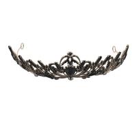SEWACC Tiaras de Lujo Negras para Mujer Tiara Barroca de Reina Accesorios de Boda de Cristal Hechos a Mano para Bodas Disfraz de Halloween Cumpleaños Accesorios Femeninos
