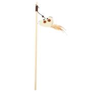 SEWACC Varita para Gatos Plumas y Campana, Control Manual Ligero | Madera y Pluma Artificial, Juego Exterior, Redirección de Conducta, para Hogares Varios Felinos