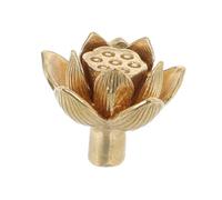 SEWACC Vintage Brass Lotus Flower Cabinet Handles Durable Decorative Drawer Pulls For Dresser Wardrobe Kitchen Furniture With Artistic Retro Design