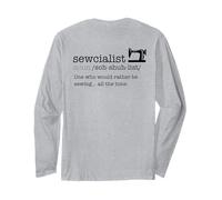 SEWCIALIST Diccionario Definición Máquina De Coser Meme EN LA Espalda Manga Larga