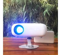 SEWENS - Proyector mini HD, alimentado por Powerbank, 10000 lúmenes portátil con trípode para cine de viajes al aire última intervensión, compatible con Android/iOS/Windows/TV Stick/HDMI/USB