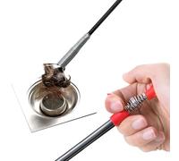 Sewer Cleaner with Hook - Four-Claw Bend Debris and Hair Remover | Flexible Claw Pickup Tool | Wire Mesh Pipe Cleaner Plumbing Grabber for Kitchen Sink Drains and Toilet Clog Removal