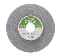 Sewfil dacor 120 - Cono de hilo de coser poliéster de 5.000 metros 0637 - Gris perla