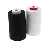 SEWFIL Dacor 120 - Pack de 2 bobinas de hilo de coser de poliéster (2 conos x 5.000 metros) - 00BR Blanco y 0300 Negro