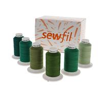 SEWFIL Home - Polidacor 120 - Pack de conos de hilo de coser de poliéster - Pack de bobinas de 1.000 metros (Mix 68 - Green)