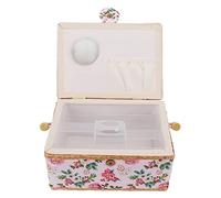 Sewing Basket Double Layer Design Large Capacity Comfortable Handle Sundries Storage Box for Home Office Travelling