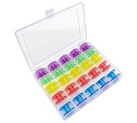 Sewing Bobbins, 25 Pieces Colored Universal Embroidery Thread Bobbins for Quilting, Fabric, Yarn, Crafting, Knitting, Home, Parties, Indoor Use