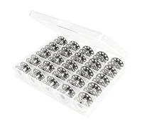 Sewing Bobbins - 25 Pieces Stainless Steel Home Supplies With Storage Box | Embroidery Thread Bobbins - for Crocheting Class Quilting Quilting Quilting Fabric Yarn Crafting Art Knitting Indoor Party