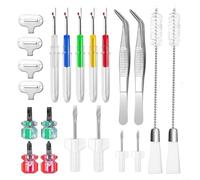 Sewing Care Solutions Kit completo de herramientas de 21 piezas con pinzas de flexión y juegos de cepillos de múltiples cabezales para facilidad de uso