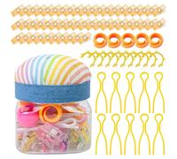 Sewing Clips Set, Complete Kit with Spool Hugger and Pincushion Jar Organized Storage, Durable Clips with Strong Grip for Precise Sewing, Knitting Clip for Beginners, Adults, Seniors