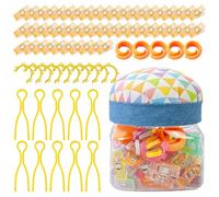 Sewing Clips Set - Fabric Clips Kit with Spool Hugger and Pincushion Jar | Essentialed Sewing Accessories, Ideal for Beginners Adults Seniors Embroidery Knitting Studio Projects Travel Use, Multicolor
