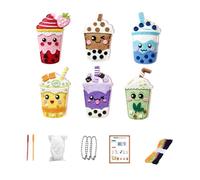 Sewing Craft Kit - DIY Milk Tea Backpack Charm Making Set, Fun Creative Project for Kids, Art and Doll Crafting Activity for Home, School, and Play, Includes Materials Tools Hands-On Learning
