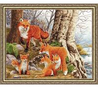 Sewing Cross-Stitch Kit Redhead Little Family. Wild Animals