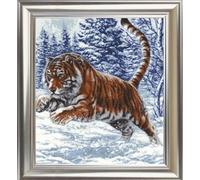 Sewing Cross-Stitch Kit Tiger Leap. Wild Animals