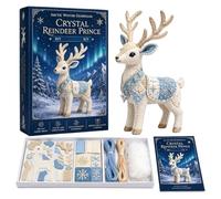 Sewing Kit For Beginners - Pre Cut DIY Cute Reindeer Felt Craft Set, Handmade Decoration Kit, Portable Sewing Pack | Easy Holiday Craft Project For Desk Shelf Office Home Party Art Class Use