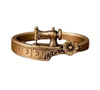 Sewing Machine Bracelet & Ring Set,Vintage Quilters Themed Alloy Adjustable Bracelets,Antique Sewing Machine Jewelry for Quilting Enthusiasts (Ring(9))