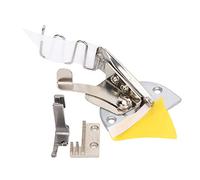 Sewing Machine Double Folder Lockstitch Industrial Binding Attachment Accessories High Strength Stainless Steel for Clothing Insole Wrapping Presser Foot Needle Plate Teeth (28mm)