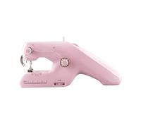 Sewing Machine Household Mini Handheld Portable Electric Two Wire Pink White(Pink)