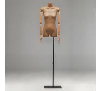 Sewing Mannequin Torso Mannequin Torso With Black Stand, Female Manikin Thin Body Headless Dress Form Model(With arms)
