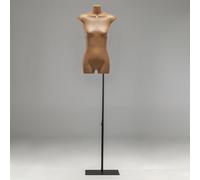 Sewing Mannequin Torso Mannequin Torso With Black Stand, Female Manikin Thin Body Headless Dress Form Model(Without arms)