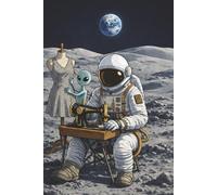 Sewing Notebook with Astronaut on the Moon - Funny Space Cover for Quilters, Dressmakers and Craft Projects: Sci-Fi Journal for Fabric Planning, Handmade Ideas and Maker Notes