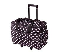 Sewing-Online Bolsa Grande con Ruedas para máquina de Coser en una Duradera Tela Negra con Manchas Blancas, 51 x 38 x 28 cm, Abedul 006106 / BW