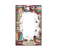 Sewingmachine - Cubierta para interruptor de luz basculante individual, carretes de tela vintage, sin plástico rojo, tamaño estándar, placas de interruptor de pared para nuevo apartamento, hogar