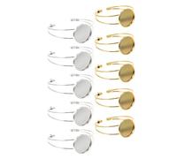 SEWOART 10 piezas Bases de Brazaletes Ajustables de Aleación con Bandeja de Bisel Redonda para DIY Joyas y Accesorios Incluye Plateadas y Doradas Materiales para Pulseras Mujer y Niñas