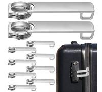 SEWOART 10 Piezas Reemplazo de Tirador de Cremallera de Nylon Doble Capa Color Plata, Desmontable y Conforme a Normas de Seguridad para Vacaciones y Viajes de Negocios