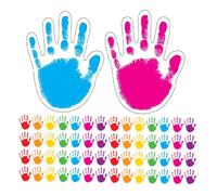 SEWOART 100 Piezas Papel Recortado Forma de Mano para Decoración de y Tablones Escolares Superficie para Escribir Stickers Diy para Aula y Manualidades Colores Surtidos