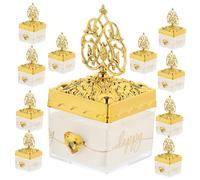 SEWOART 12 Cajas De Dulces De Terciopelo Con Relieve Dorado Para De Boda Tamaño Compacto Decorativas Y Funcionales Para Eventos
