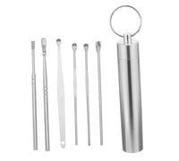 SEWOART 2 Juegos Herramientas para Limpieza de Oídos Cucharas de Cera Inoxidable Portátiles con Estuche para Uso Seguro y