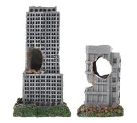 SEWOART 2 Piezas Adorno de Pecera Castillo Ruinas de Resina Resistente Refugio Seguro para Peces y Camarones Decoración de Paisaje Urbano Acuático Realista Compacta y Fácil de Limpiar