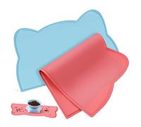 SEWOART 2 Piezas Almohadilla petg Pet fooder cattier Katcher Alfombrilla para Cuenco de Gato de Silicona. Alfombrilla de Cuenco de Gato para Alfombra tapetes para Mascotas Gel de sílice