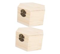 SEWOART 2 Piezas Caja de Almacenamiento de Madera para Joyas y Objetos Organizadores Decorativos Diseño Hexagonal Prácticos y Exquisitos para Joyeros y Almacenaje de Sundries