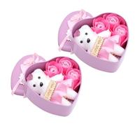 SEWOART 2 Piezas Caja de Flores de Jabón Forma Creativo para Día Madre y San Valentín Caja de Simuladas Rosa para Novias Madres y