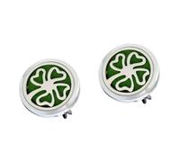 SEWOART 2 Piezas De Perfume Sólido Para Decoración De Ventilación De Coche Con Forma De Hierba Redonda De Cuatro Hojas Y Clip De La Suerte.